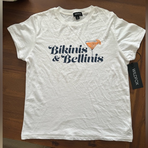 Wildfox NWT Bikinis & Bellinis White Tee - Picture 2 of 6
